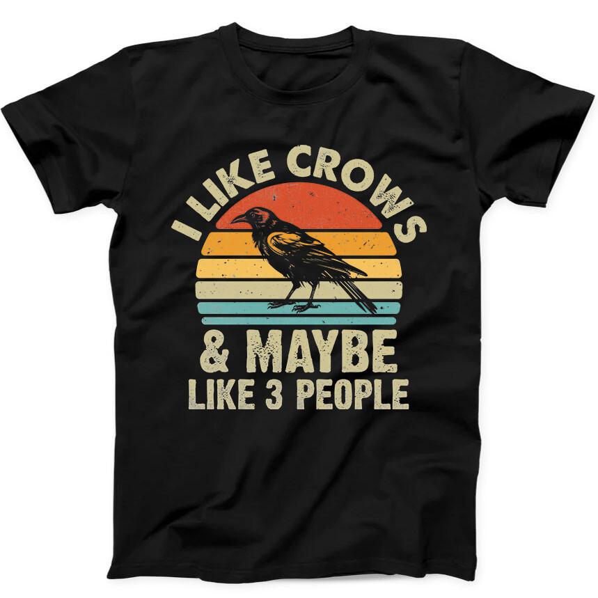 I Like Crows And Maybe 3 People Best Seller Funny Gift Tee Black T Shirt 141