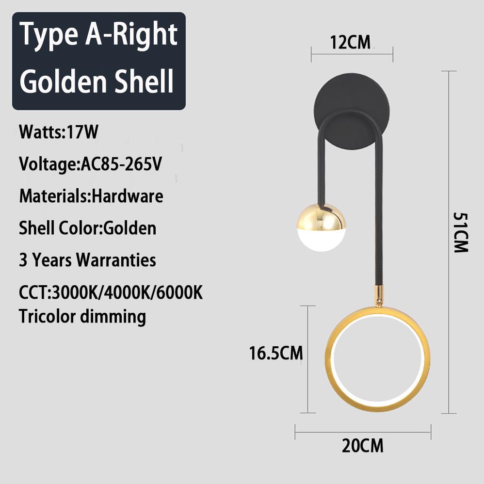 Indoor LED Wall Lamp AC85-265V 5 Types Black Golden Shell Modern Simplicity Indoor Wall Lamps with High Brightness LED Lighting