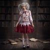 Creepy Halloween Zombie Costume Red Plaid Bloody Dress NPC Zombie Cosplay Costume  Halloween