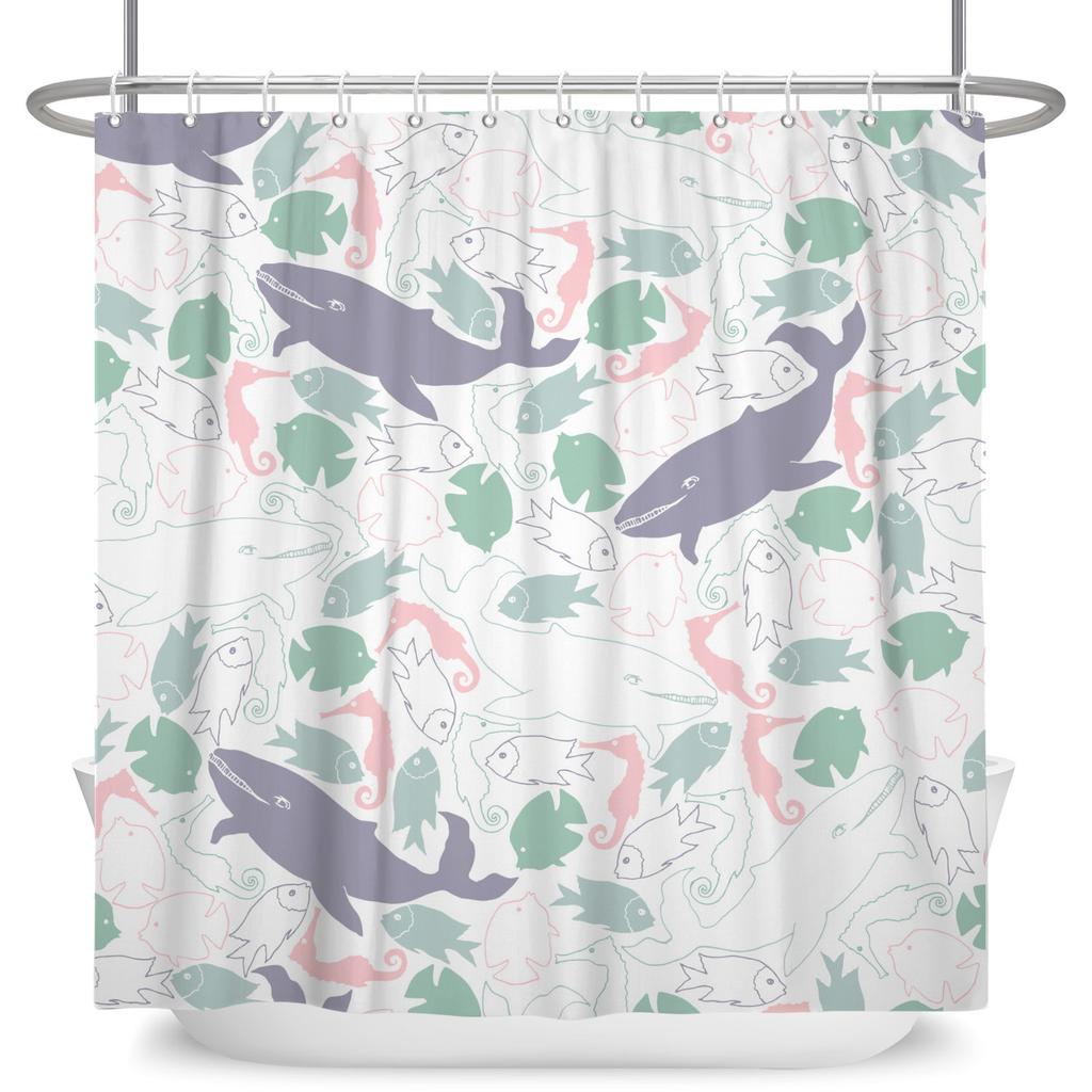 Cute Cartoon Animal Shower Curtain Waterproof Bath Curtain Bathroom Decor Kids Friendly Design Multiple Fun Patterns With Hooks