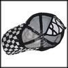 Baseball Checkered CZA463 [White Fang] Hat, Cap, Cap, Mesh, Pattern, Breathable, Adjustable, Casual, Men's, Women's, (Black)