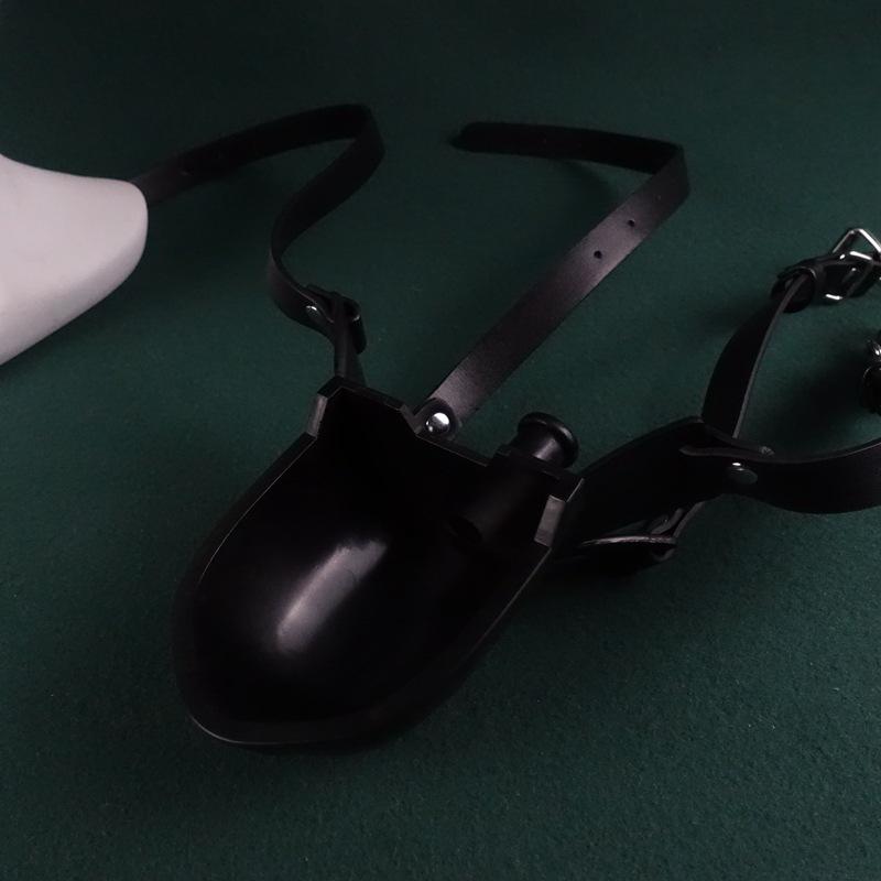 Adjustable Mouth Gag with Funnel for Deep Throat Training and Humanoid Toilet Roleplay