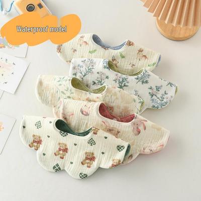 Bavoir Bébé Pétale Imperméable Double Face Style Coréen - Gaze 100% Coton