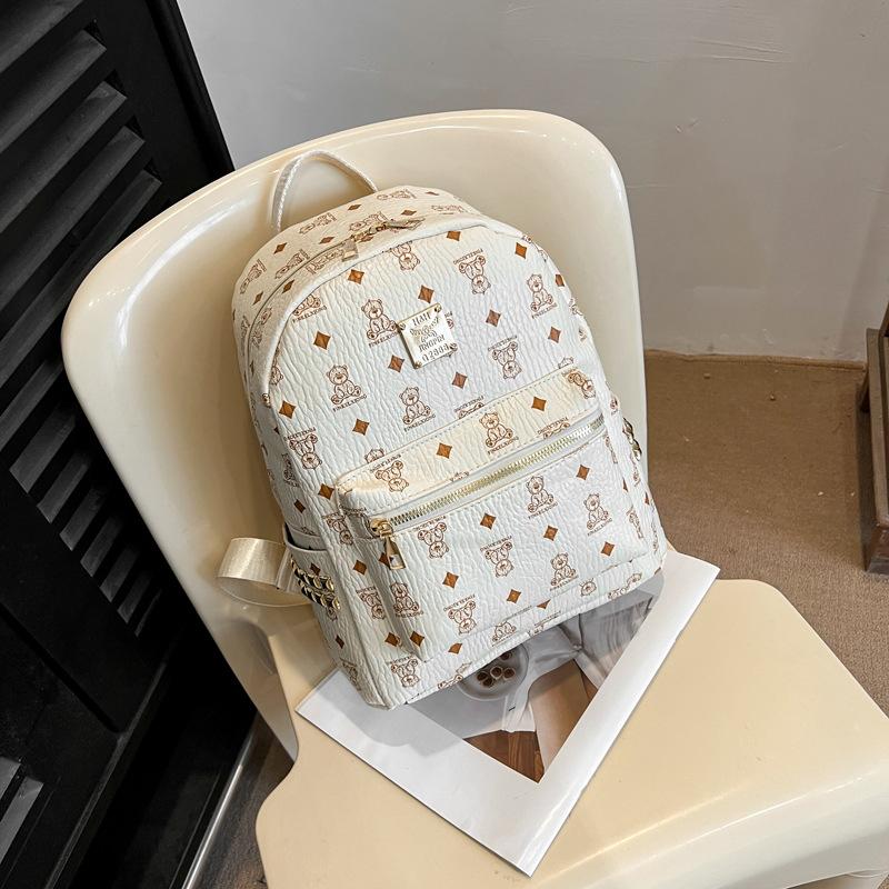 

New backpack women s retro trend fashion student bag daily commute versatile backpack casual белый