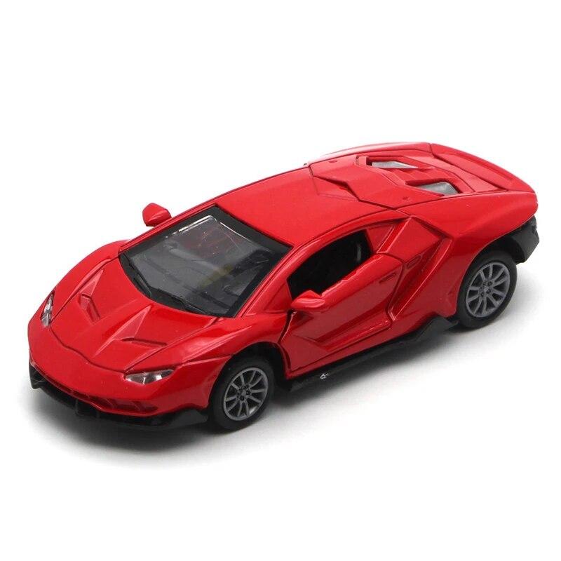 1PC 1/36 Scale Diecast Metal Pull Back Action Drives Car Forward Car Model Toy for Gift/Kids (RED)