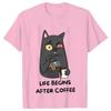 Life Begins After Coffee Vintage T-shirt Funny First Coffee Men T Shirt New Trend Tee Tshirt Coffee Cat Lover Men Women Tee Tops