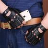 Herren Sommer Ziegenleder Halbfingerhandschuhe - Leicht, Rutschfest für Fitness, Autofahren, Radfahren und Motorradfahren