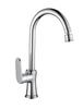 High Quality Single-Hole Brass Chrome Deck Mounted Kitchen Faucet Modern Design Classic Single Handle 1-Year Free Spare Ceramic