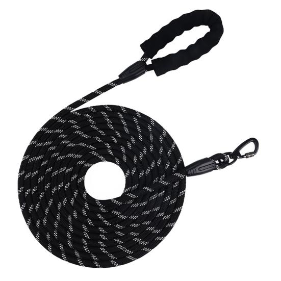

Pet Leash Heavy Duty Rope Leash for Medium And Large Dogs with Elastic Cushioning And Reflective Strips Extra Long Durable S чорний