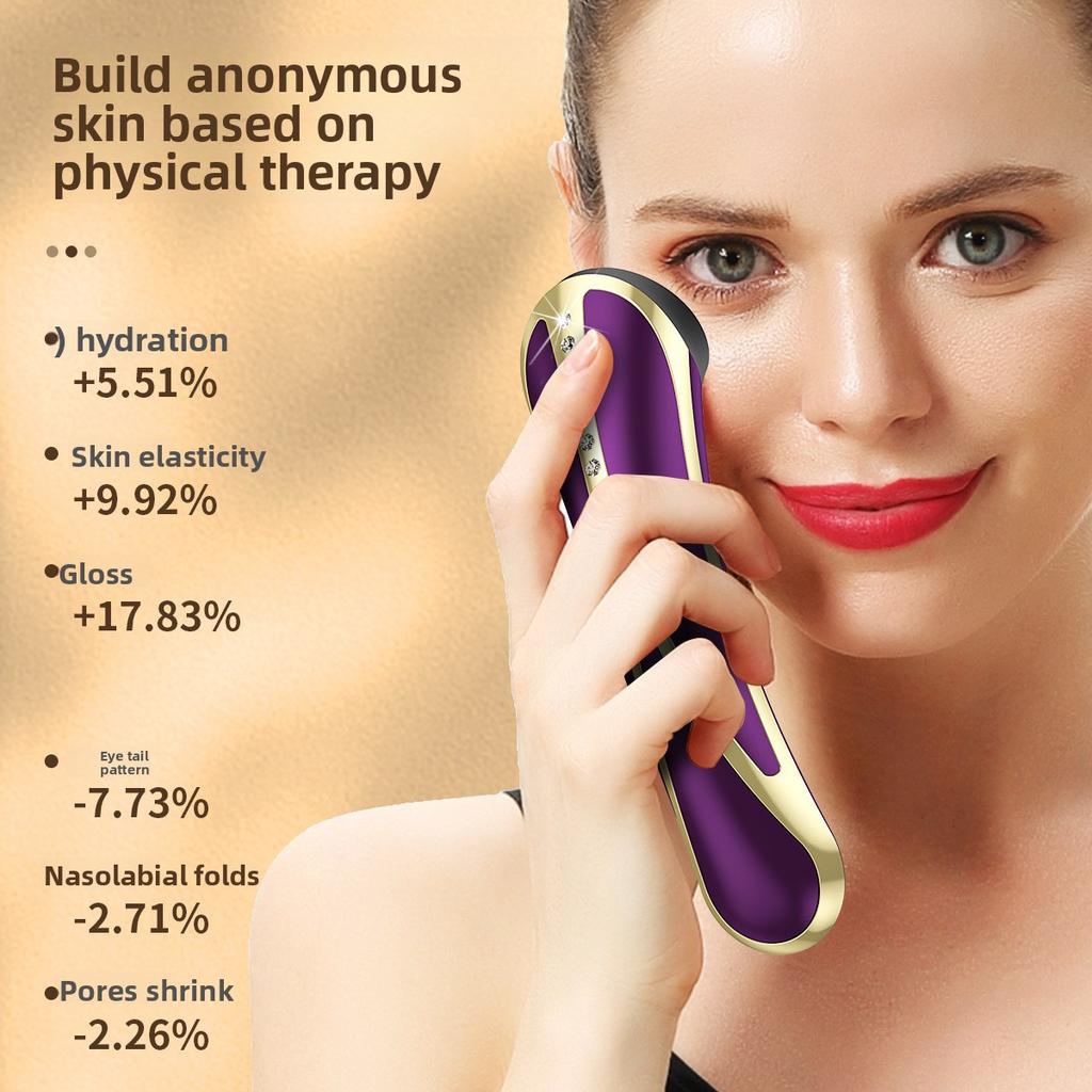 Household Iron Beauty Instrument Skin Rejuvenation Micro-current Light Pattern Red and Blue Light Massage Lifting Radio Frequency Beauty Instrument