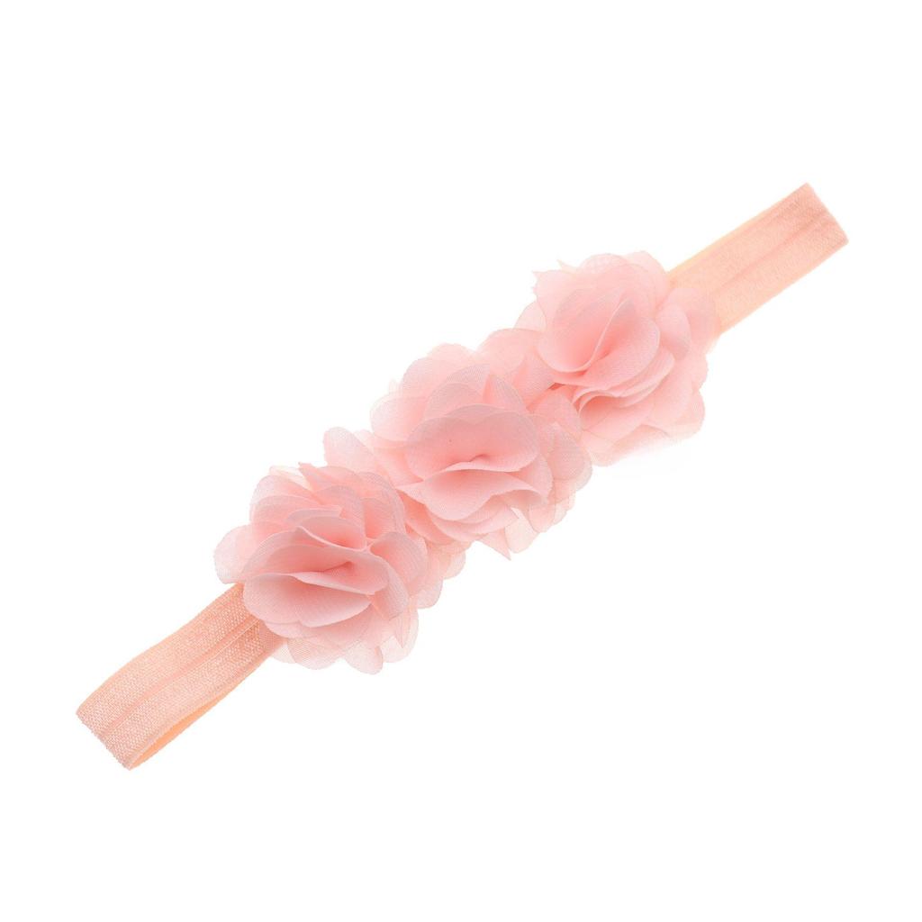 Chiffon Flower Baby Headband with Elastic and Pearls