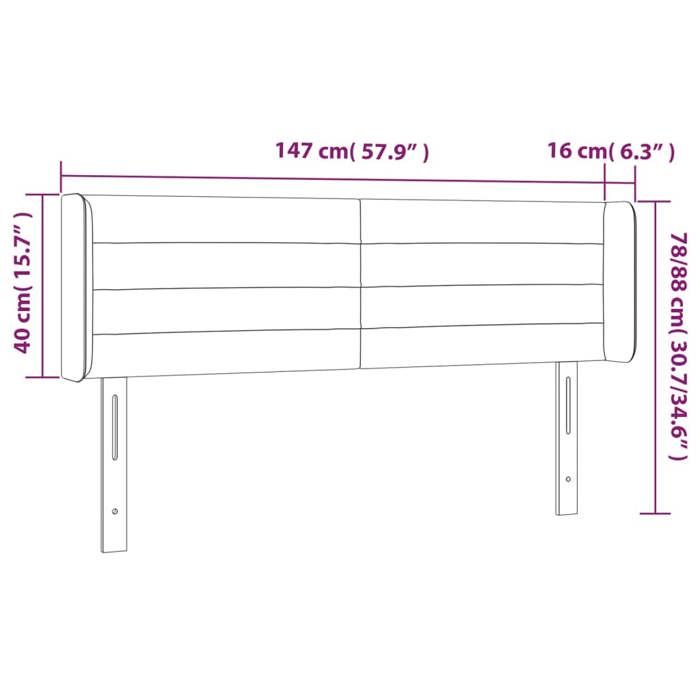 VidaXL LED Headboard Bedroom Furniture Double Bed Accessory Head of Bed Frame Interior Pink 3123429