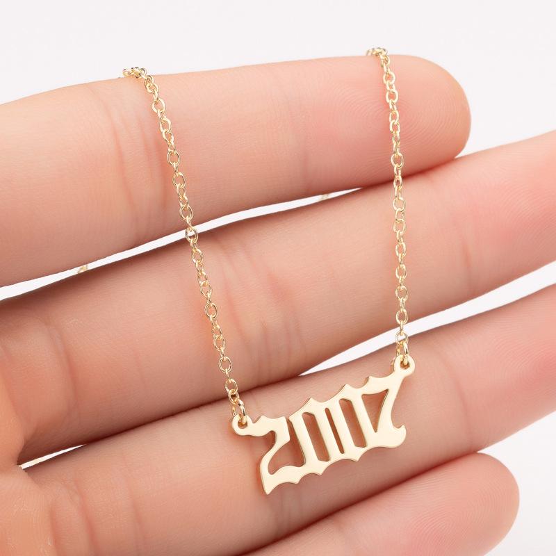 2025 Stainless Steel Year Necklace – Birthday Pendant, Bestie Gift, Versatile Slimming Chain