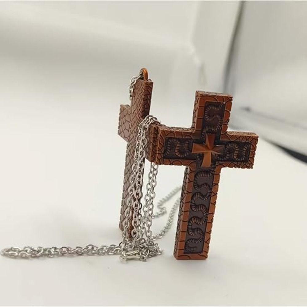 with Secret Compartment Chain Pendant Necklace Openable Charm Jewelry Cross Pendant Necklace