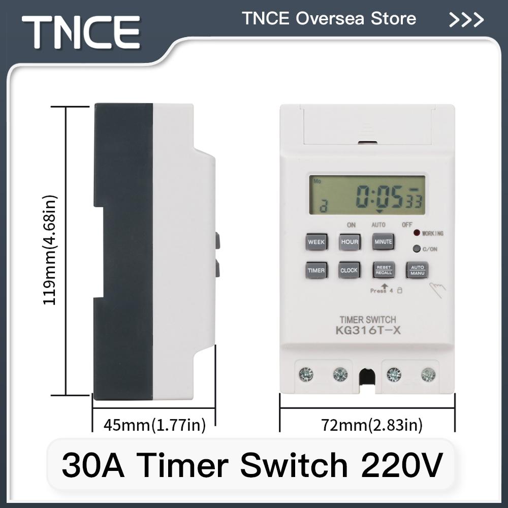 TNCE 15/30/60A Time Control Switch 220V for Street Light Advertising Board Water Pumps Programming Power Failure Timer module3