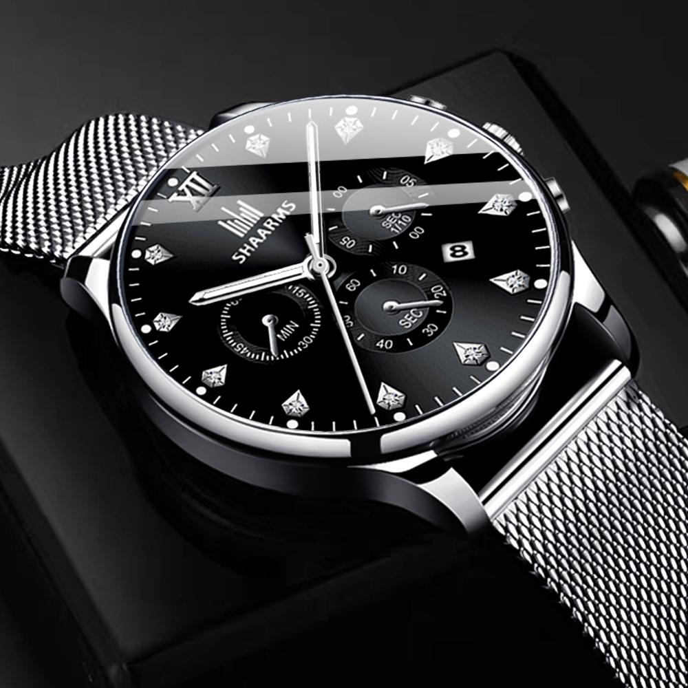 Orologio da uomo Deluxe in acciaio inossidabile impermeabile orologio al quarzo sottile Orologio da uomo d'affari casual