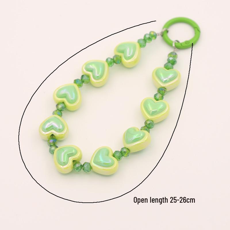 Versatile Beaded Keychain Pendant: Heart & Flower Lanyard Accessories