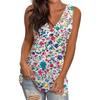 Women's Casual Fashion V-Neck Sleeveless Pullover Top Printed Vest T-Shirt
