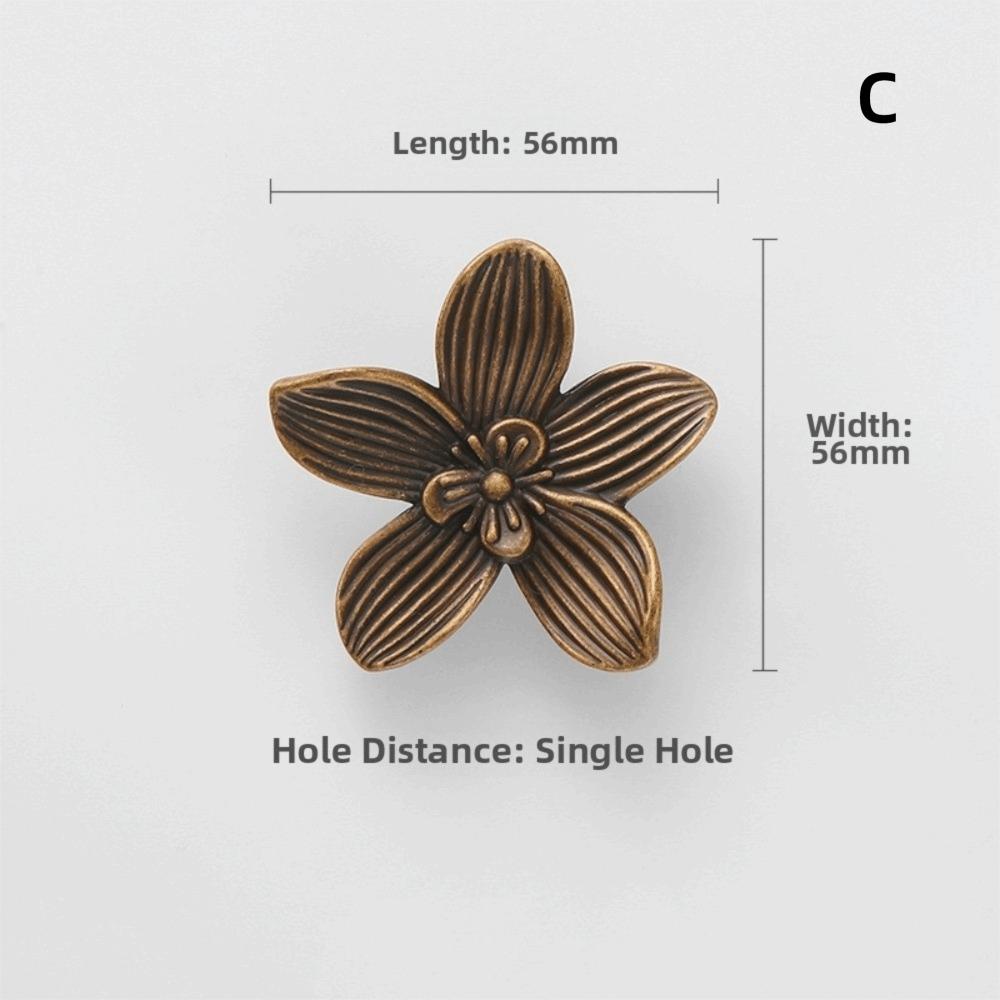 Zinc Alloy Drawer Knob Gold Finish Creative Petal Design Drawer Handle Bronze Finish Flower Shaped Handle Furniture Cabinet