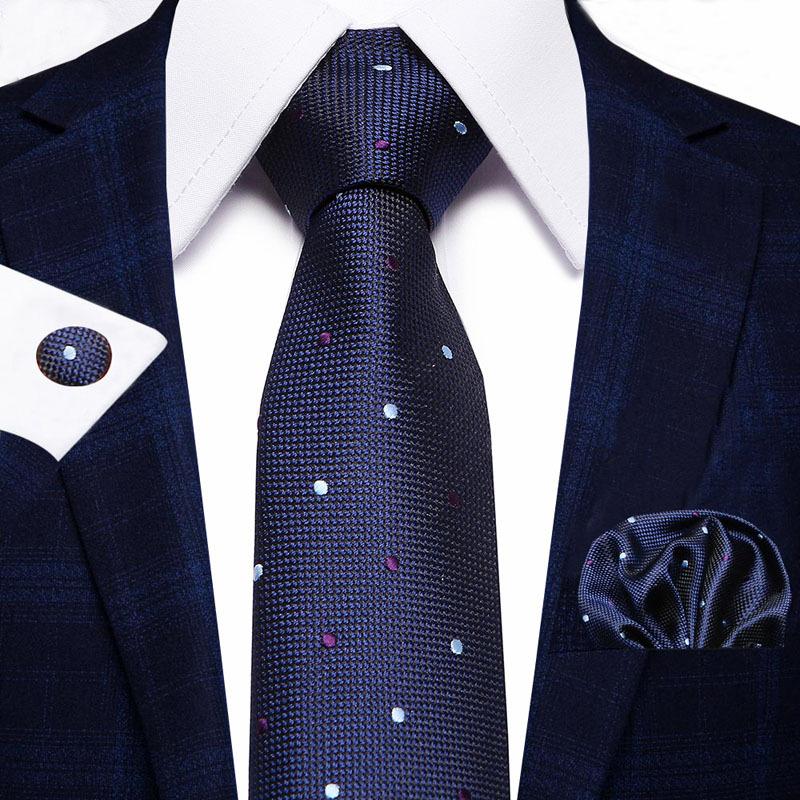 Men'S Business Tie Set, Tie Bow Tie Pocket Towel Cufflinks 3-Piece Set