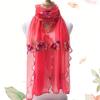 Lace Scarf Women Lightweight Hijab Elegant  Print Silk Floral Shawl Wraps Headband Handle Hair Accessories Bandana