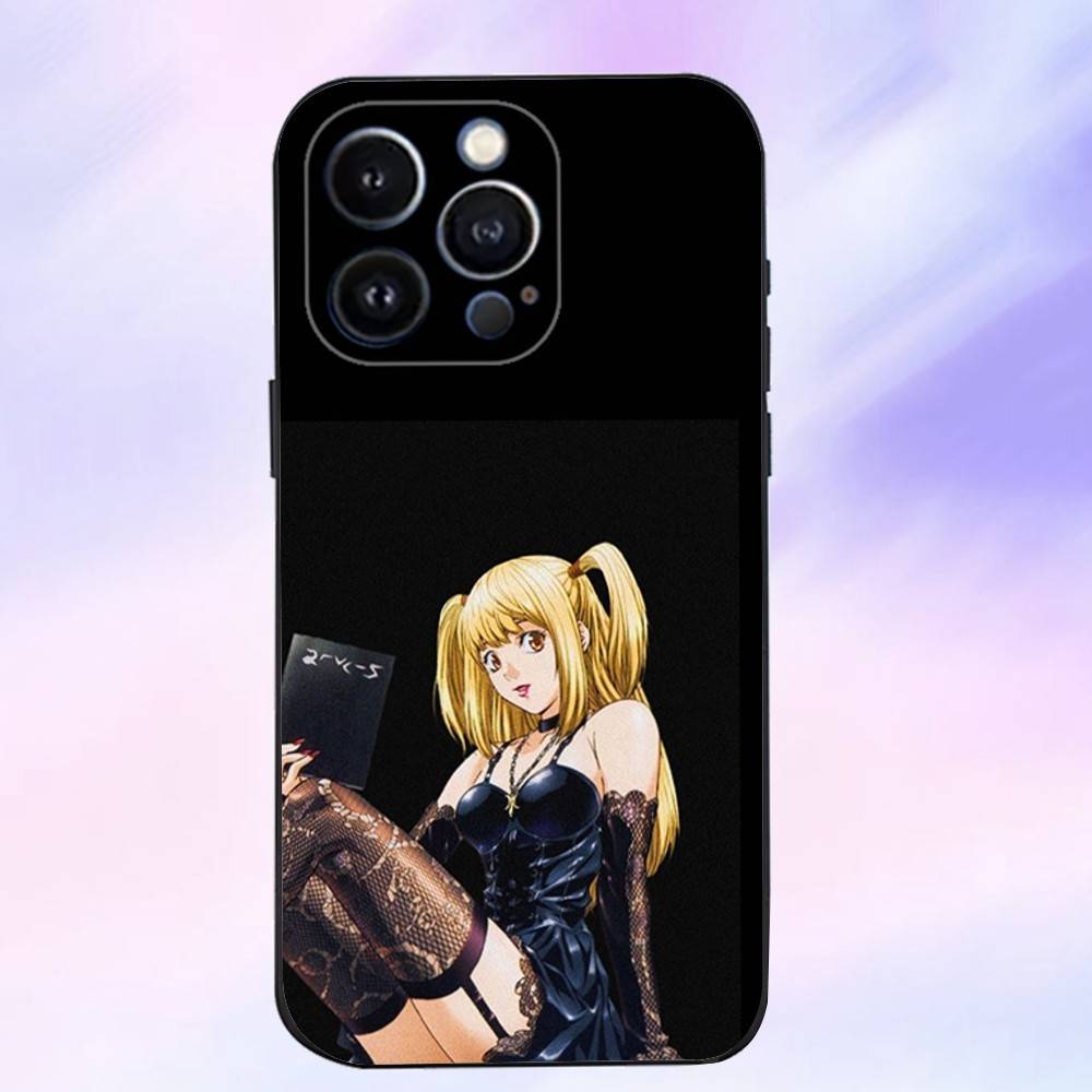 M-Misa Anime D-Death N-Note Phone Case For iPhone 16,15,14,13,12,11 Plus,Pro Max,XS,X,XR,SE,Mini,8,7,Soft Silicone Black Cover