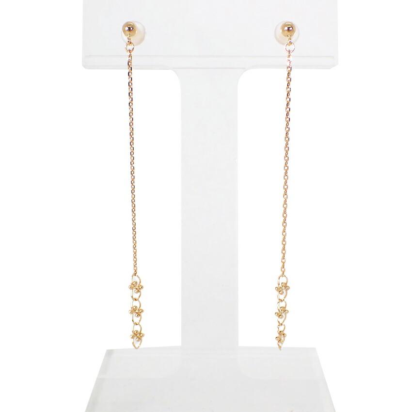 

[Used] K18 design chain earrings/g464-50
