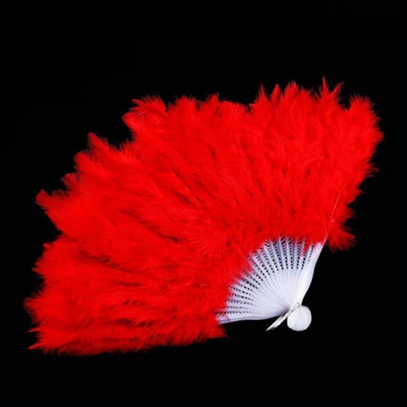 Hand Held Flower Fan White Hand Fan Ladies Folding Feather Fans Home Decor Handmade Dance Wedding Party Accessories Crafts Gifts
