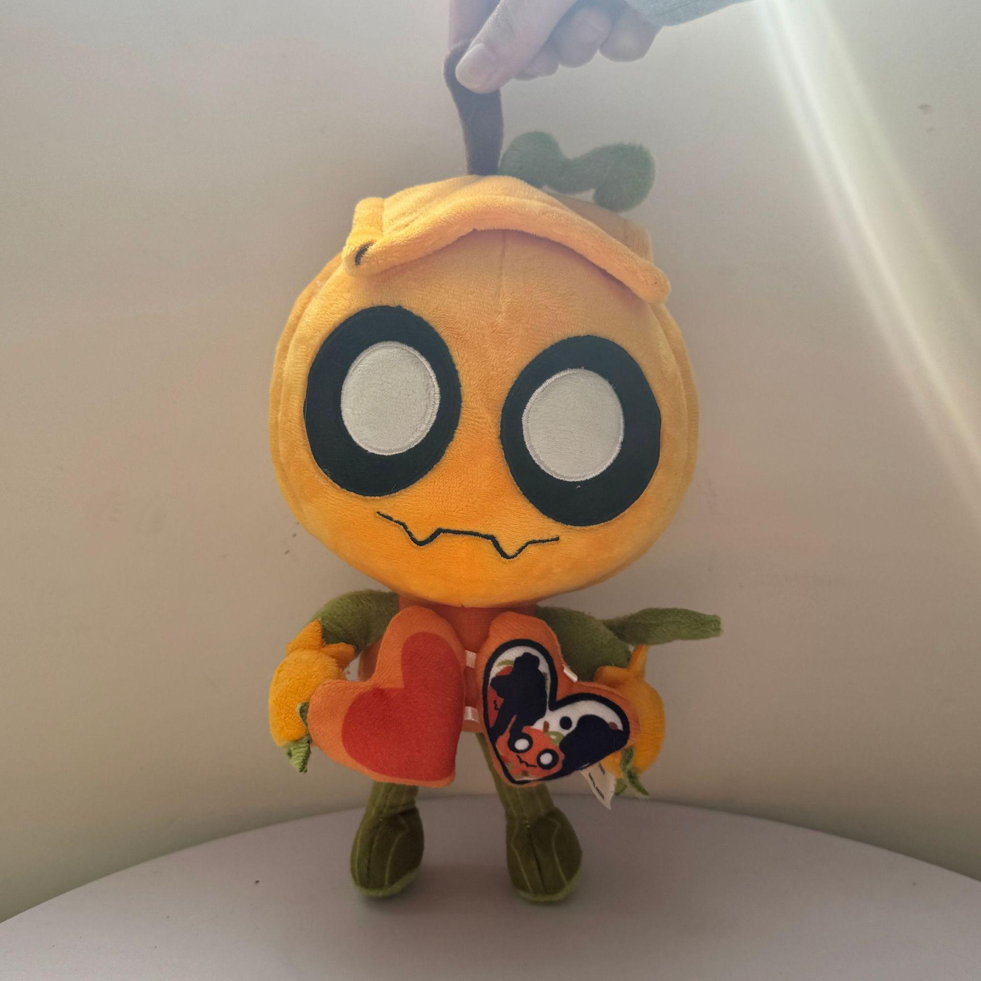 Fashnics Unisex Cute Dandy’s World Gourdy Plush Toys Xmas Game Pumpkin Stuffed Doll Birthday Holiday Gifts Toys For Room Decoration