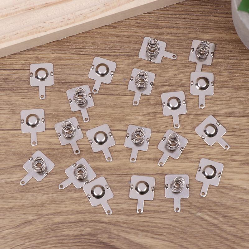 5Sets 12MMx12MM - + Replacement Metal Spring Contact Plate Silver Unidirectional Slot For AA Battery Case