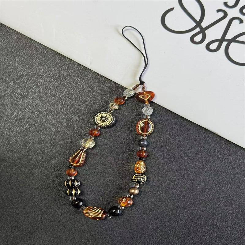 Original Beaded Design Phone Chain Retro Wrist CCD Lanyard Phone Keychain Bag Pendant Hanging Chain