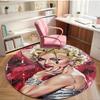 Marilyn Monroe Print Rond Tapijt, Wasbaar Vloerkleed, Voor Entree Slaapzaal Wasruimte Kantoor Studeerkamer, Woondecoratie Verjaardag Kerstcadeau