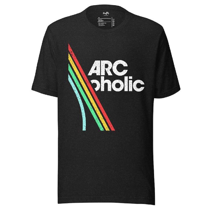 ARC Raiders Striped Shirt ARC Oholic Game Shirt, Arc Survival Evolved, ARC Raiders, Gifts for Gamer, Vintage Game Lovers Tee S чёрный