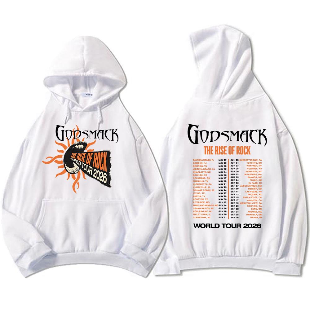 GODSMACK The Rise of Rock Tour 2026 Hoodies Casual Men Women Pullovers Graphic Tops Fleece Long Sleeve Hooded Sweatshirts