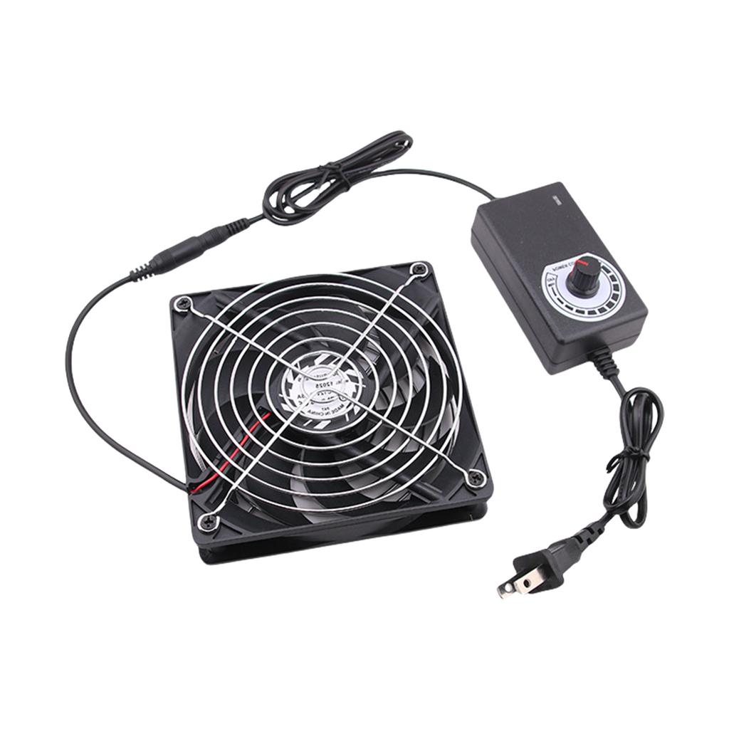 120mm Adjustable Speed Case Fan 220V 240V Fan 2750RPM and Protective Grill for PC and Electronics Cooling
