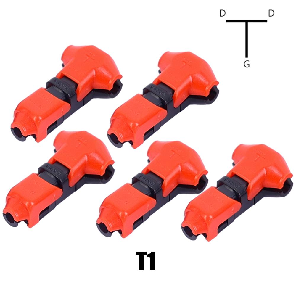 2Pin Wire Connector Car Audio Universal T/H Type Conductor Quick Splice Crimp Terminal Block for 18-22AWG Stranded Solid Wire