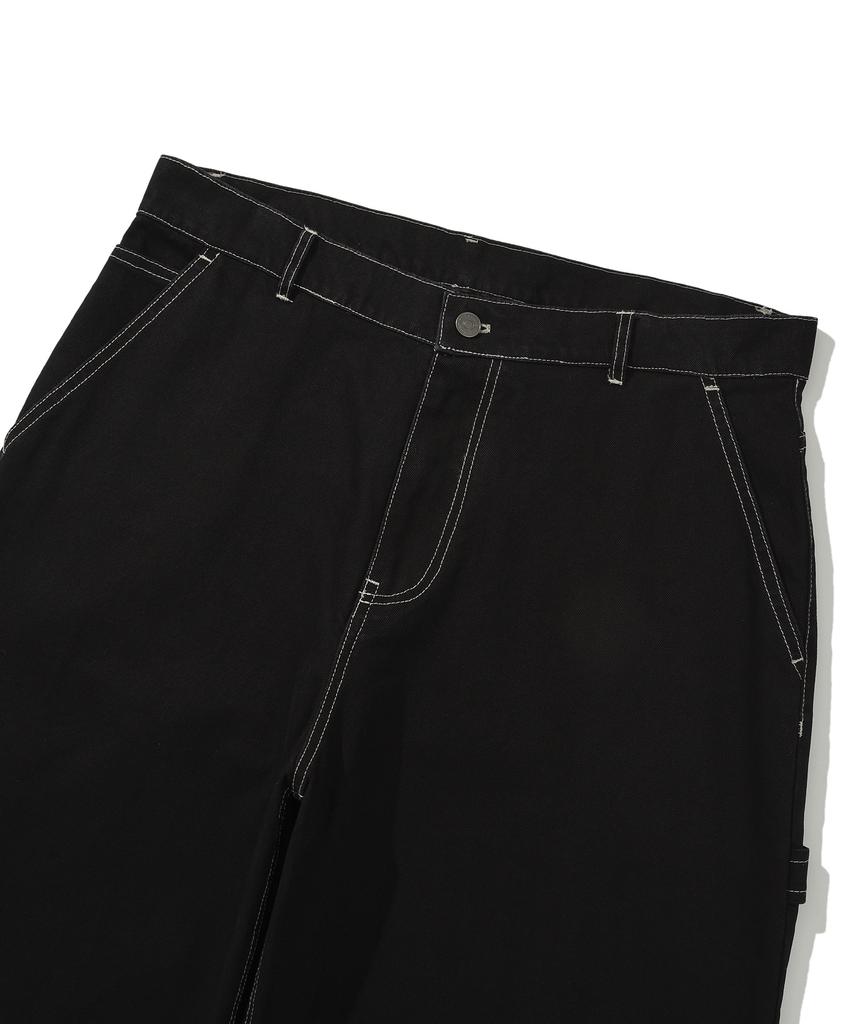 Treasure Flame Stitch Carpenter Pants Black