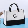 Borsa tote in tela ecologica personalizzata con design a lettere