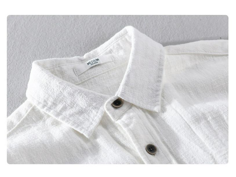 Men's Ramie Long-Sleeve Shirt - Spring/Autumn Casual Loose Fit, Youth Classic Style (Model 9798)