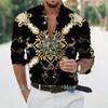 Trendy long-sleeve shirt with luxury chain, leopard & zebra print, stylish and versatile.