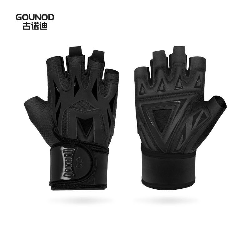 Half-Finger Gym Workout Gloves With Wrist Support Cycling Weightlifting Pull-Up Bar Training Non-Slip Grip Adult Unisex Small