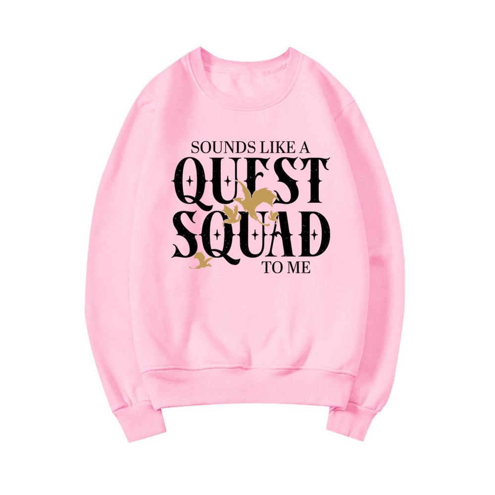 Basgiath War College Sweatshirt Fourth Wing Quest Squad Sweatshirt Men Women Sweatshirts Long Sleeve Vintage Pullover Streetwear