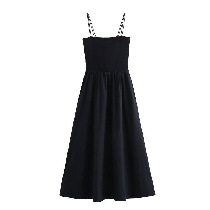 Fashion Style 2024 Summer New Arrival Women's Clothing Temperament Wild Splicing Sling Tube Top Dress 123165700