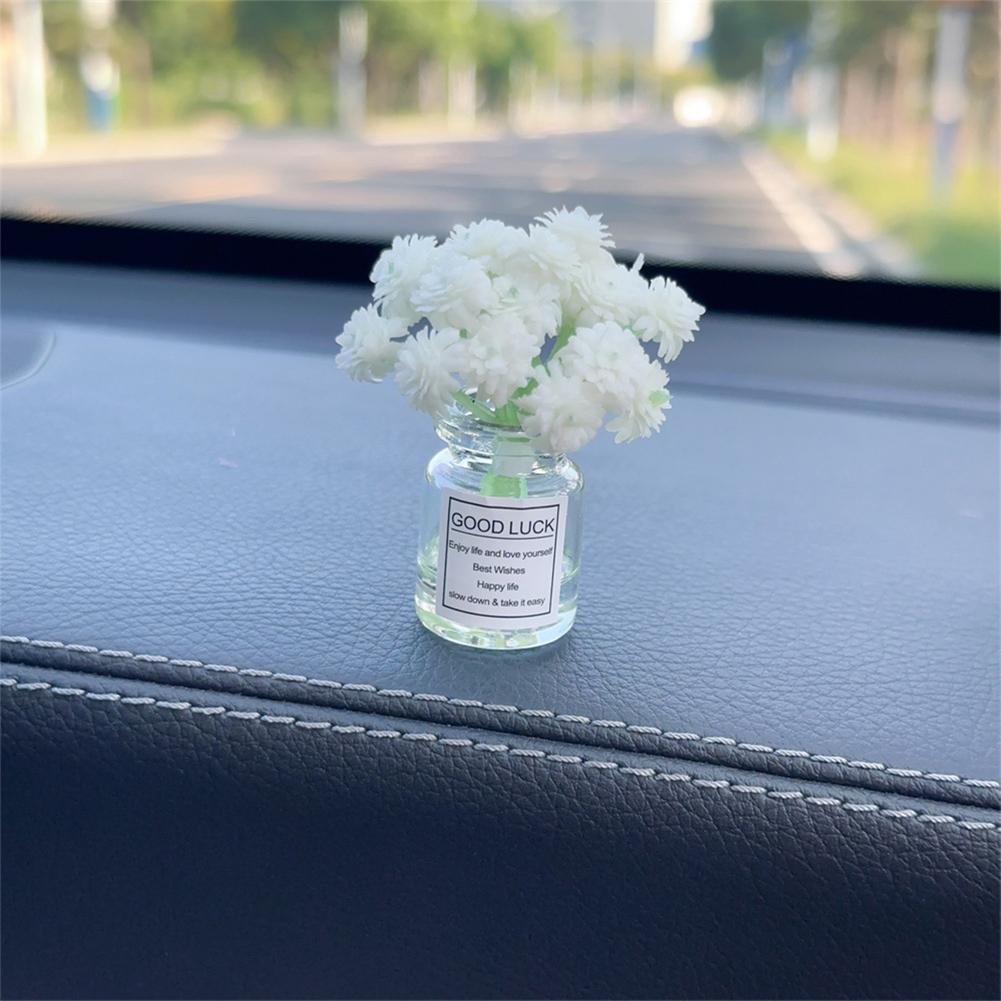 Mini-Auto-Dekoration, Ornamente, Babysbreath, Jasmin-Vase, Glasvase, Mikro-Landschaft, Kaninchen, Auto-Innendekoration, Konsole