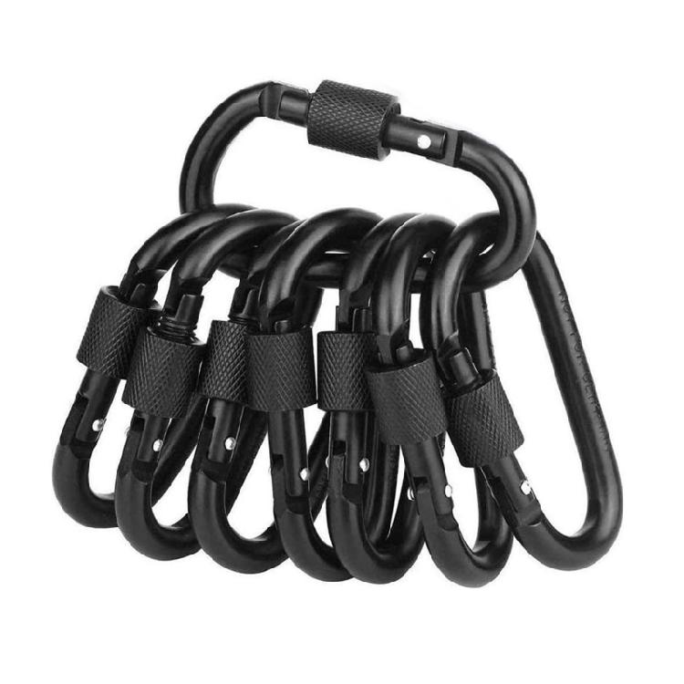 Outdoor Climbing D Shaped Locking Buckle Carabiner Survival Keychain Climb Hook 1