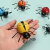 3D Metal Ladybugs Wall Art Outdoor Garden Wall Decor Rustic Sculptures Statues for Farmhouse Porch Patio Lawn Fence Backyard
