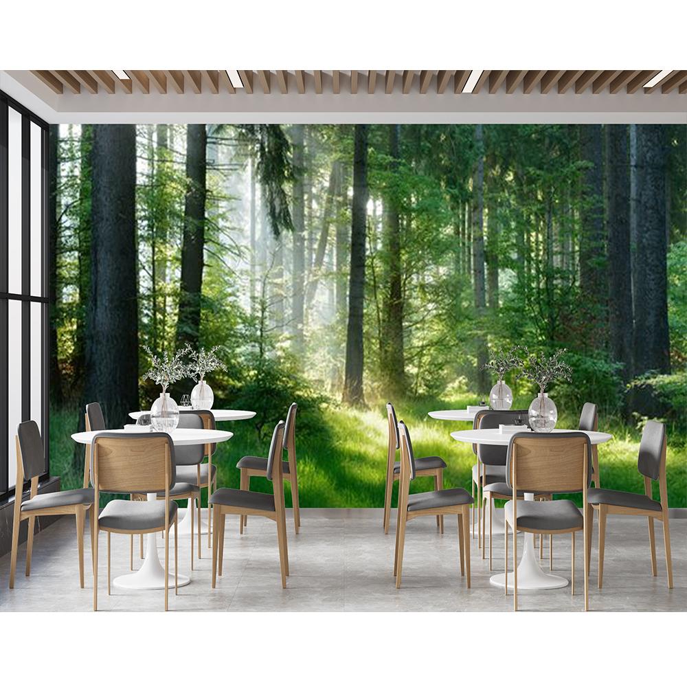 Forest Wallpaper Mystical Green Tree Hole Forest Mural Removable Nature Scenery Wall Murals Living Room Bedroom Home Decor