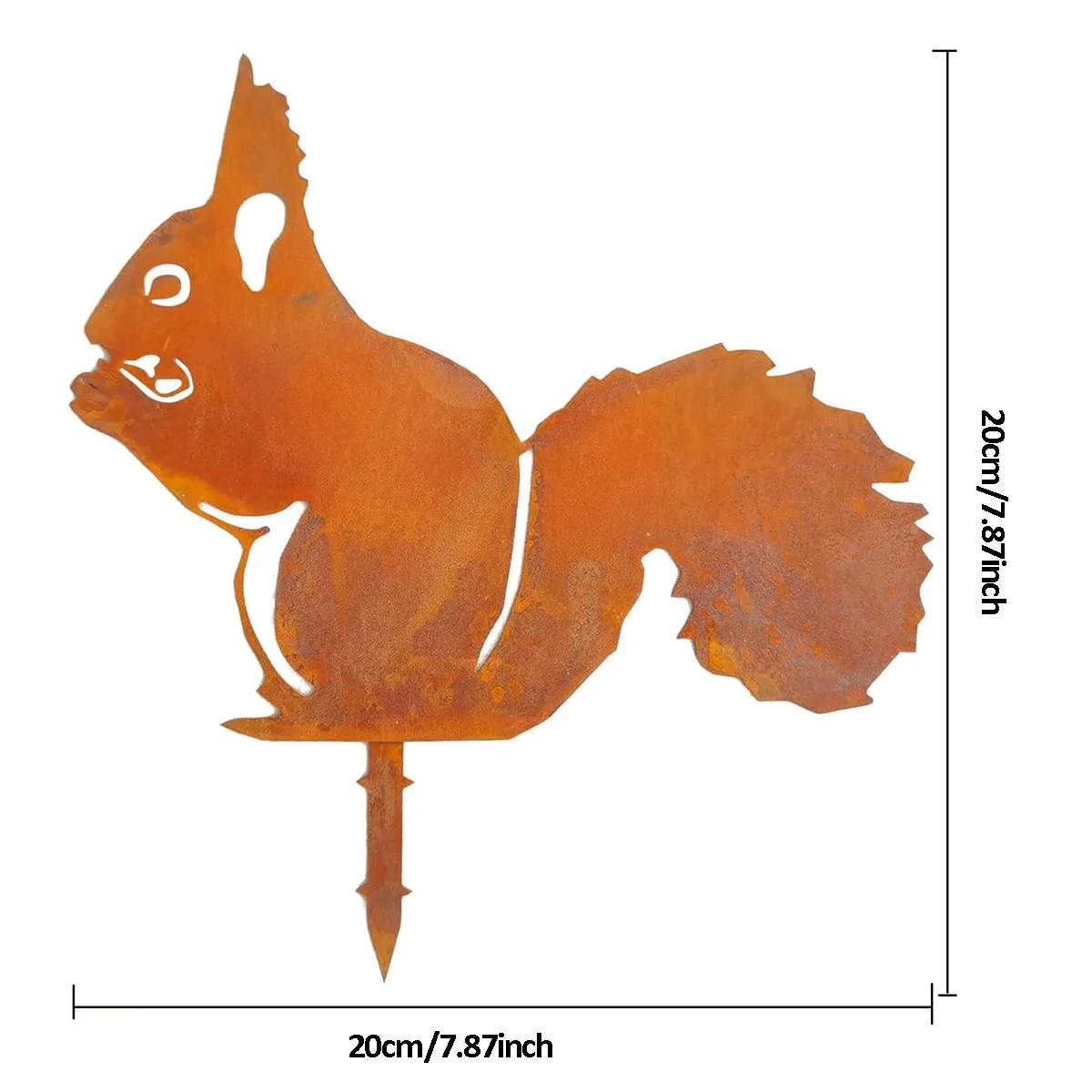Садовые украшения Rusty Animal Garden Metal Yard Art Corten Steel Outdoor Decor Squirrel — фото 8