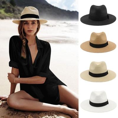 Chapéu de Palha Feminino Aba Larga Chapéu de Proteção Solar Chapéu Leve e Respirável com Cobertura para o Pescoço Ajuste Perfeito Chapéu de Sol