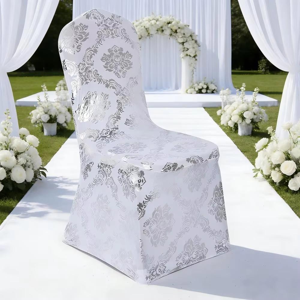 Dust-proof Bronzing Elastic Chair Cover Full Cover Wedding Chair Cover Restaurant
